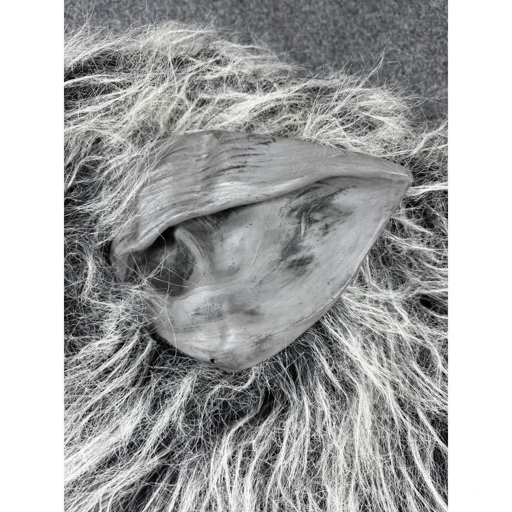Werewolf Costume Mask‎ Adult Size Gray Fur Latex Wolfman Halloween Full Face